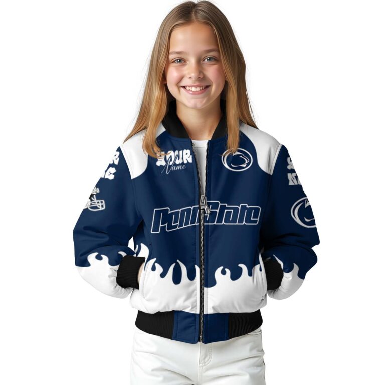 personalized penn state nittany lions fire graphic blue jacket top rated