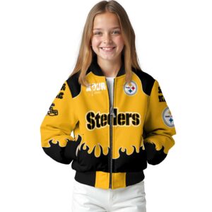 personalized pittsburgh steelers fire graphic gold jacket top rated