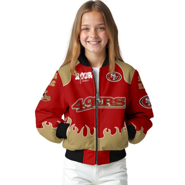 personalized san francisco 49ers fire graphic red jacket top rated