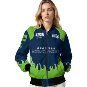 personalized seattle seahawks fire graphic blue jacket latest model