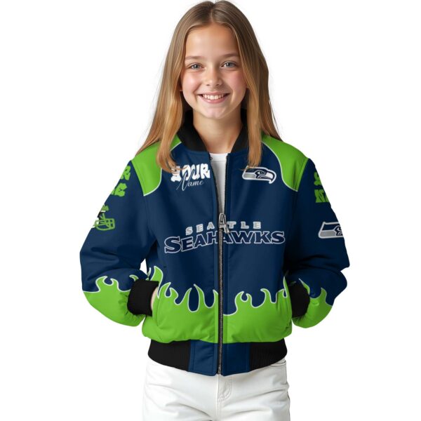personalized seattle seahawks fire graphic blue jacket top rated