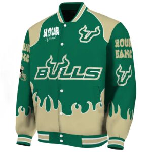 personalized south florida bulls fire graphic green jacket best selling