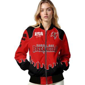 personalized tampa bay buccaneers fire graphic red jacket latest model