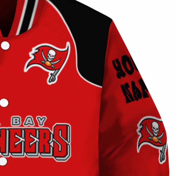 personalized tampa bay buccaneers fire graphic red jacket premium grade