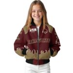 personalized texas state bobcats fire graphic maroon jacket best selling