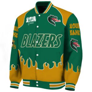 personalized uab blazers fire graphic green jacket best selling