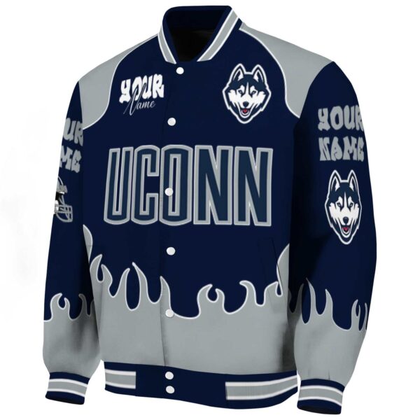 personalized uconn huskies fire graphic blue jacket best selling