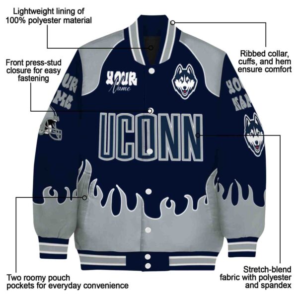 personalized uconn huskies fire graphic blue jacket new arrival