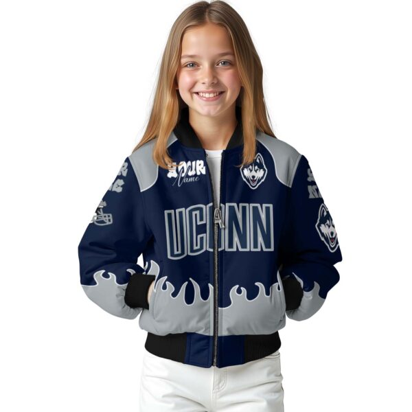 personalized uconn huskies fire graphic blue jacket top rated