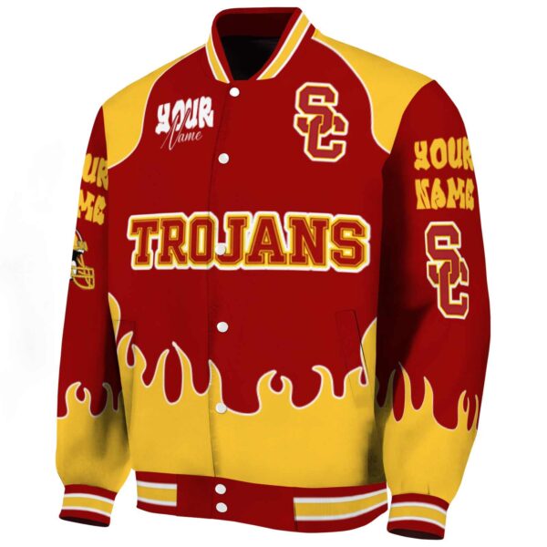 personalized usc trojans fire graphic red jacket best selling