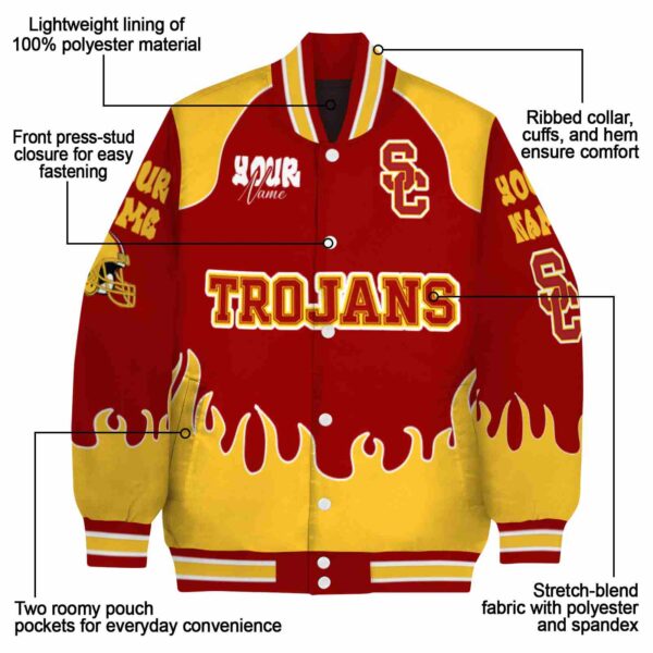 personalized usc trojans fire graphic red jacket new arrival