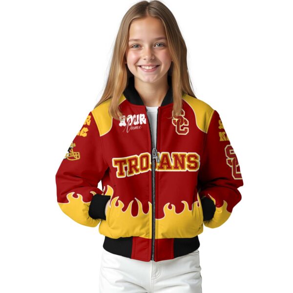 personalized usc trojans fire graphic red jacket top rated