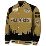 personalized wake forest demon deacons fire graphic gold jacket best selling