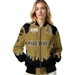 personalized wake forest demon deacons fire graphic gold jacket best selling