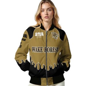 personalized wake forest demon deacons fire graphic gold jacket latest model