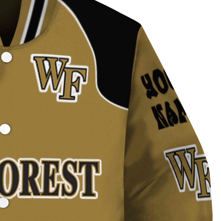 personalized wake forest demon deacons fire graphic gold jacket premium grade