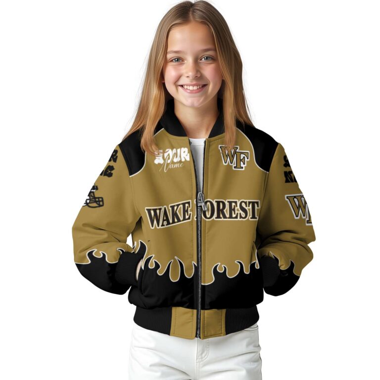 personalized wake forest demon deacons fire graphic gold jacket top rated