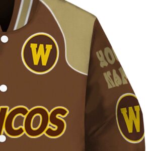 personalized western michigan broncos fire graphic brown jacket premium grade