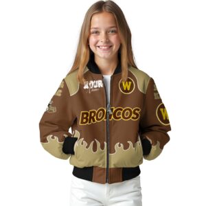 personalized western michigan broncos fire graphic brown jacket top rated