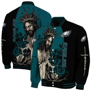 philadelphia eagles hands in prayer green black jacket fashion forward