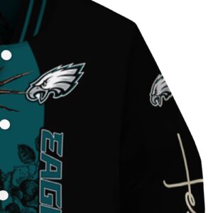 philadelphia eagles hands in prayer green black jacket premium grade