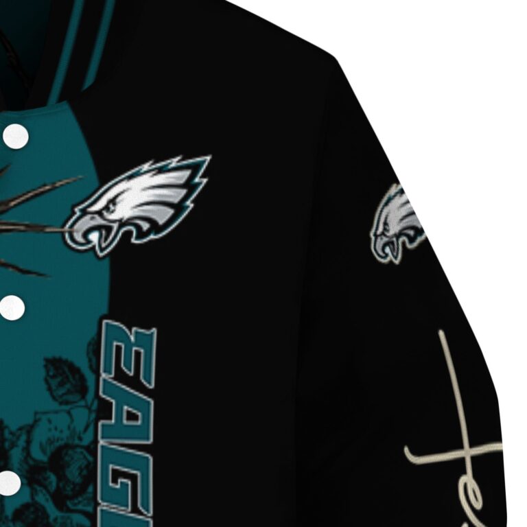philadelphia eagles hands in prayer green black jacket premium grade