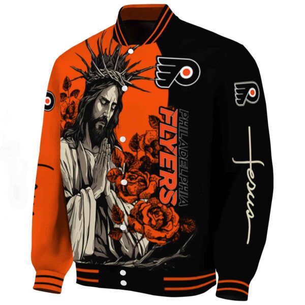 philadelphia flyers hands in prayer orange black jacket best selling