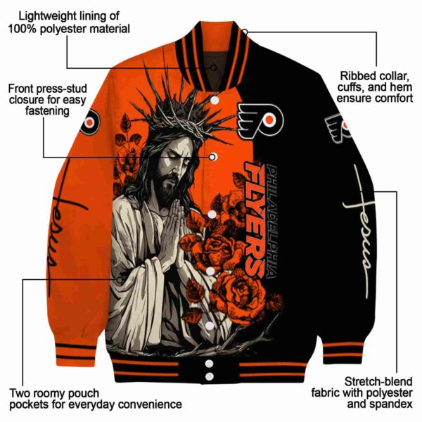 philadelphia flyers hands in prayer orange black jacket new arrival