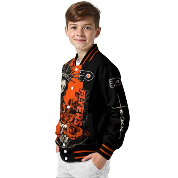 philadelphia flyers hands in prayer orange black jacket trendy
