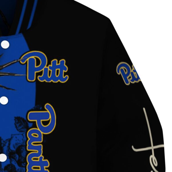 pittsburgh panthers hands in prayer royal blue black jacket premium grade