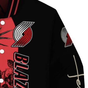 portland trail blazers hands in prayer red black jacket premium grade