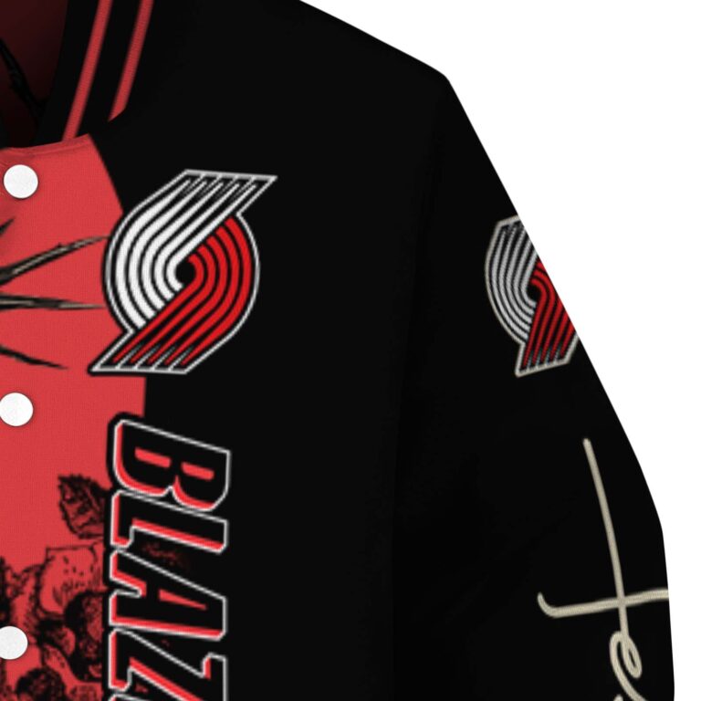 portland trail blazers hands in prayer red black jacket premium grade