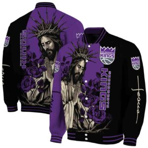 sacramento kings hands in prayer purple black jacket fashion forward