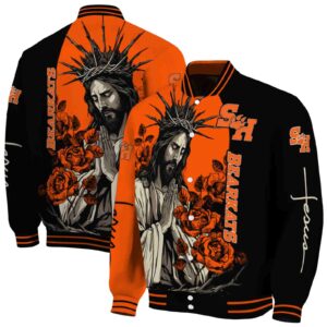 sam houston bearkats hands in prayer orange black jacket fashion forward
