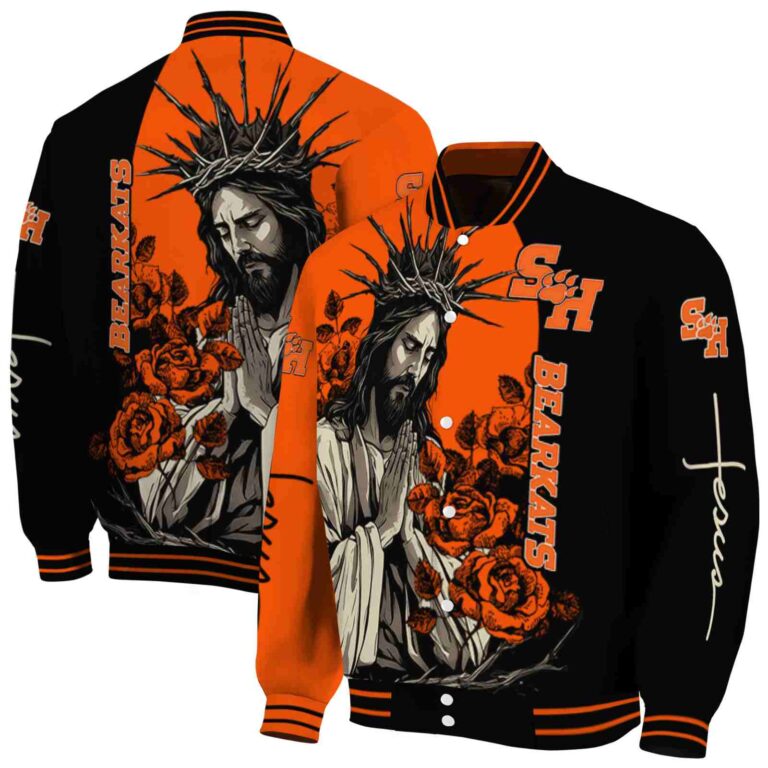 sam houston bearkats hands in prayer orange black jacket fashion forward
