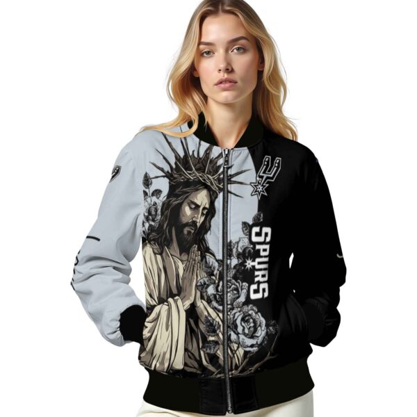san antonio spurs hands in prayer silver black jacket latest model