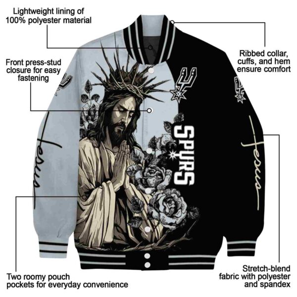 san antonio spurs hands in prayer silver black jacket new arrival