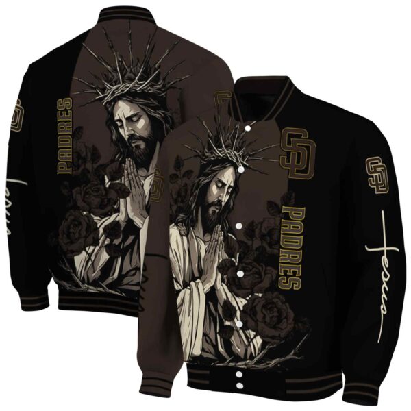san diego padres hands in prayer brown black jacket fashion forward