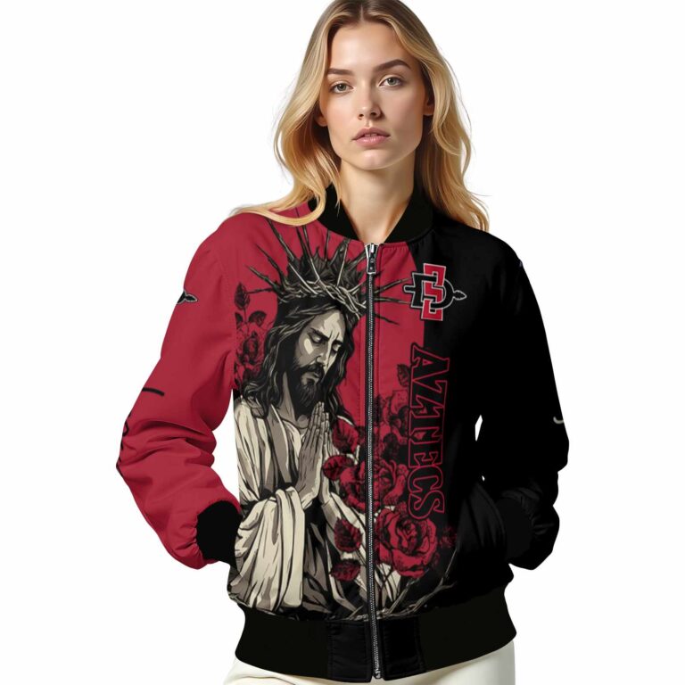 san diego state aztecs hands in prayer red black jacket latest model