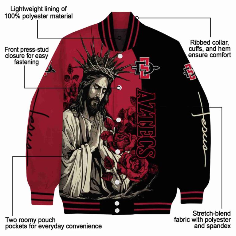 san diego state aztecs hands in prayer red black jacket new arrival