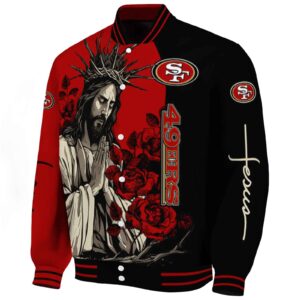 san francisco 49ers hands in prayer red black jacket best selling