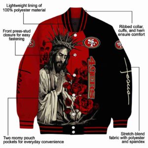 san francisco 49ers hands in prayer red black jacket new arrival