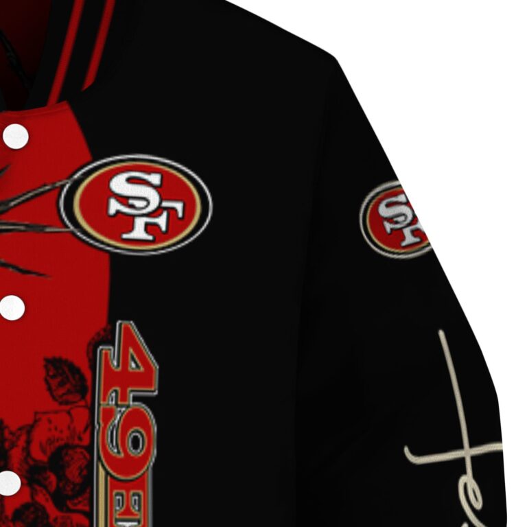 san francisco 49ers hands in prayer red black jacket premium grade