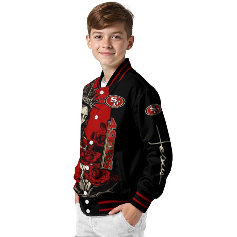 san francisco 49ers hands in prayer red black jacket trendy