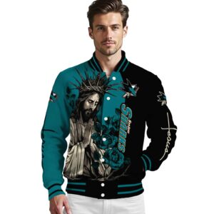 san jose sharks hands in prayer teal black jacket high quality