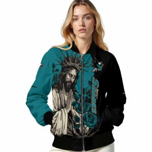 san jose sharks hands in prayer teal black jacket latest model