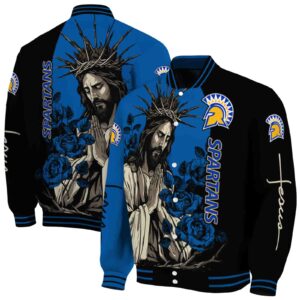 san jose state spartans hands in prayer blue black jacket fashion forward