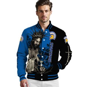 san jose state spartans hands in prayer blue black jacket high quality