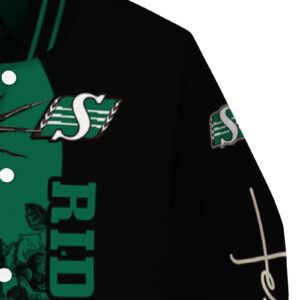 saskatchewan roughriders hands in prayer green black jacket premium grade