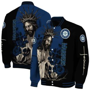 seattle mariners hands in prayer navy blue black jacket fashion forward